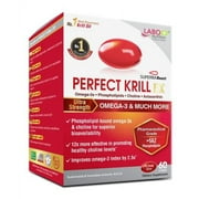 LABO Nutrition Perfect Krill EX, The Purest Ultra Strength Antarctic Krill Oil, Highest Phospholipids (>56%), with Choline & Astaxanthin, Omega 3, Heart & Joint Support, 100% Made in USA, 60 softgel