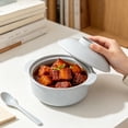 thumbnail image 4 of Iuhan Microwave Safe Soup Bowl With Lid And Spoon, Double Handle Bowl For Kitchen Dining, Wheat Straw Bowl For Home Daily Use, 4 of 6