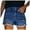 Dark Blue, variant on Denim Shorts for Women Stretch Button Frayed Ripped Ruffle Jean Shorts Summer Casual Relaxed Fit Shorts with Pockets