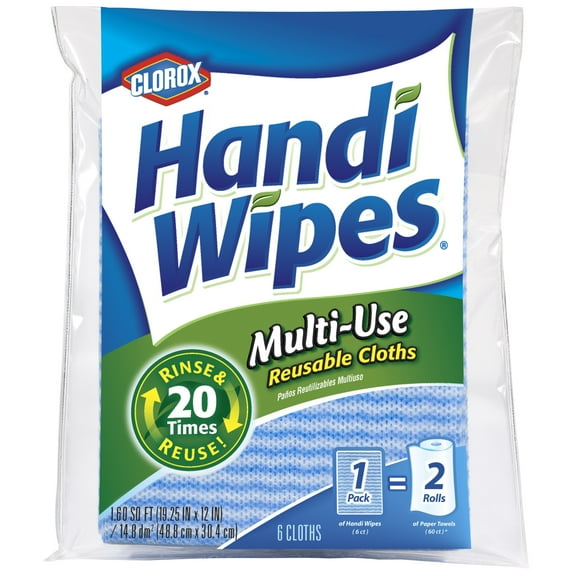 Clorox Handi Wipes Multi-Use Reusable Cloths, 6 ct