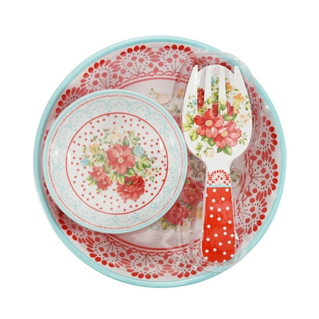 The Pioneer Woman Vintage Floral Melamine 7-Piece Serveware Set