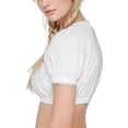 thumbnail image 6 of Women's Crop Top Long Sleeve Shrug JIANLAI Beer Festival Costumes Elegant Blouses Traditional Classy Crop Shirts (S-5XL) White, 6 of 6