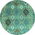 thumbnail image 1 of Ahgly Company Indoor Round Persian Turquoise Blue Traditional Area Rugs, 6' Round, 1 of 4