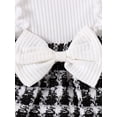thumbnail image 6 of Bagilaanoe Newborn Baby Girl Rompers Dress Plaid Long Sleeve Bodysuit + Headband 6M 9M 12M 18M Infant Patchwork A-Line Dress, 6 of 9