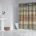 thumbnail image 3 of Extra Long Boho Shower Curtain 72x84 Inches - Vintage Floral & Tropical Leaves Pattern, Waterproof Bohemian Bathroom Decor with 12 Hooks, Tribal Rustic Style, 3 of 5