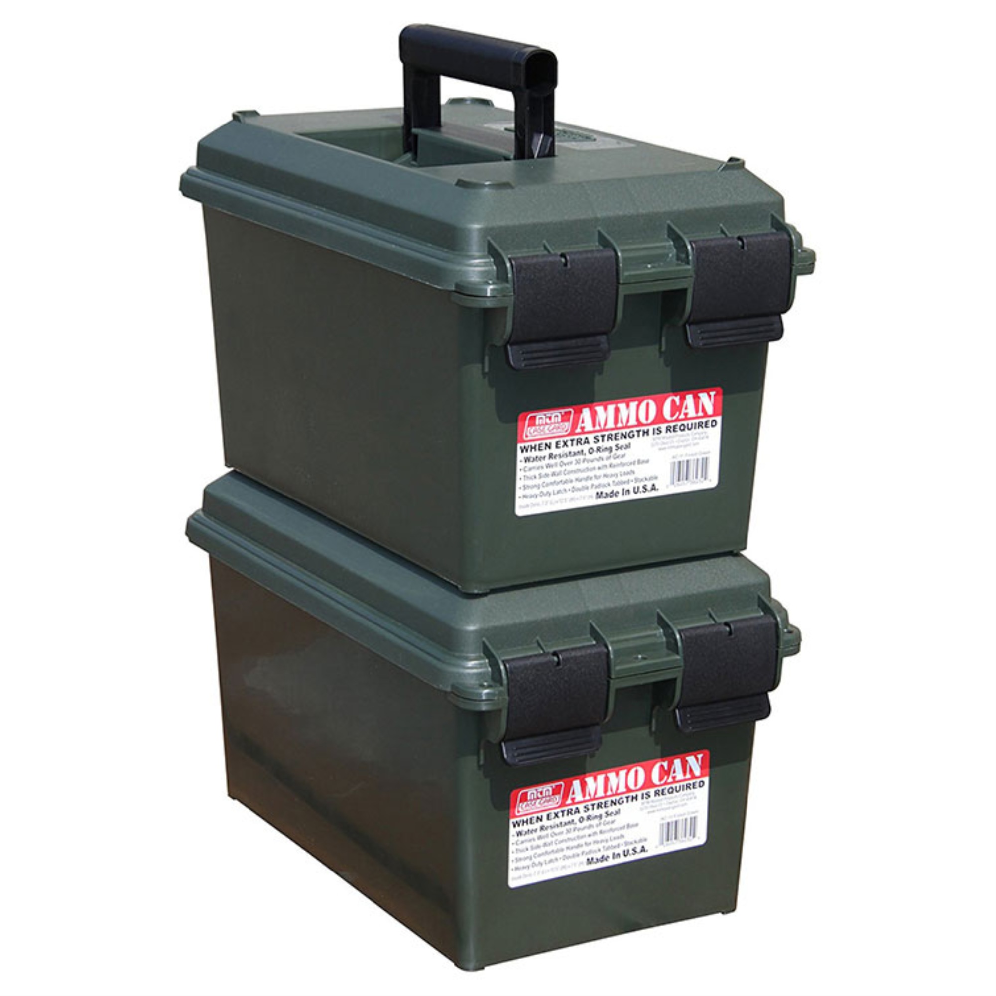 MTM Rugged Plastic Ammunition Can W/ O-Ring Seal for Water Resistance, Green, 6" x 5" x 7" - image 2 of 2