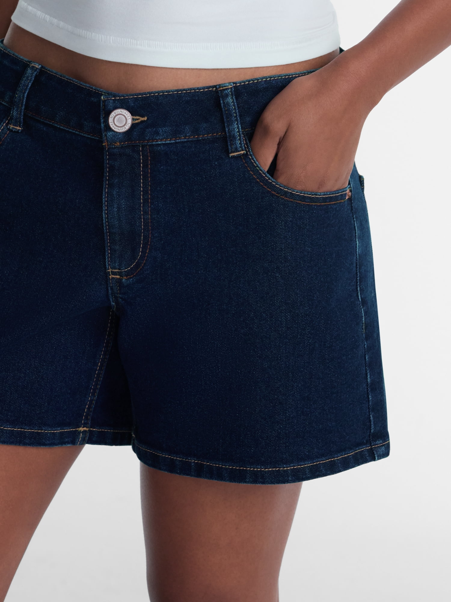 No Boundaries Relaxed Fit Shorts, 5" Inseam, Women's Waist Sizes 00-20