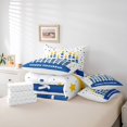 thumbnail image 5 of Feelyou Kids Western Chanukah Bedding Comforter Set 7pcs, Festival Menorah Dreidel King Bedding Sets, Cartoon Stars Print Reversible Bed Sheets, Super Cozy Room Decor, 5 of 7