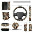 thumbnail image 4 of XYZCANDO Wolf Autumn Leaves Print Keychain Lipstick Cover Center Mirror Cover Coasters Car Seat Cover Seat Belt Cover Steering Wheel Cover Car Trash Can Removable Automotive Accessories, 4 of 5