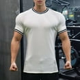 thumbnail image 2 of Men's Basketball Training T Shirt Stretch Muscle Fit Sports Performance Short Sleeve Athletic Active Workout Top Mens Basic Tee Shirts Summer Classic T-Shirts, 2 of 3