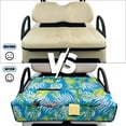 thumbnail image 6 of COEQINE Universal Golf Cart Seat Towel Blanket Covers for All Weather, Foldable Design with Handle, Fit for EZGO, Club Car and More 2-Seat Golf Carts, Blue Yellow Montera Leaf, 6 of 8