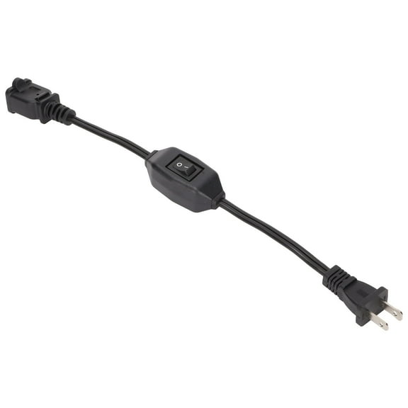 On Off Switch Extension Cord, Portable Waterproof 2 Prong Polarized Extension Cord? With Switch For 1-15P?Male?to 1-15R?Female Plug Black