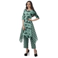 thumbnail image 3 of Moomaya Two Piece Kurti Kurta Pant Set 3/4 Sleeves Printed WoMen's Indian Outfit, 3 of 6