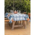 thumbnail image 3 of Outdoor Tablecloth with Umbrella Hole for Patio/Picnic/Party/Camping, Nautical Coastal Waterproof Table Cloth Rectangle Table Cover Washable, Ocean Starfish Shells Coral Conch Blue Plaid (54"x 80"), 3 of 8