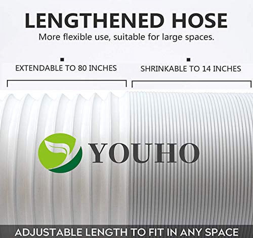 YOUHO Portable Air Conditioner Exhaust Hose - 5.9 Inch Diameter - 80" Long - Universal Flexible Anti-Clockwise Room Airconditioner AC Vent Replacement Tube - Window Kit Extension Accessories