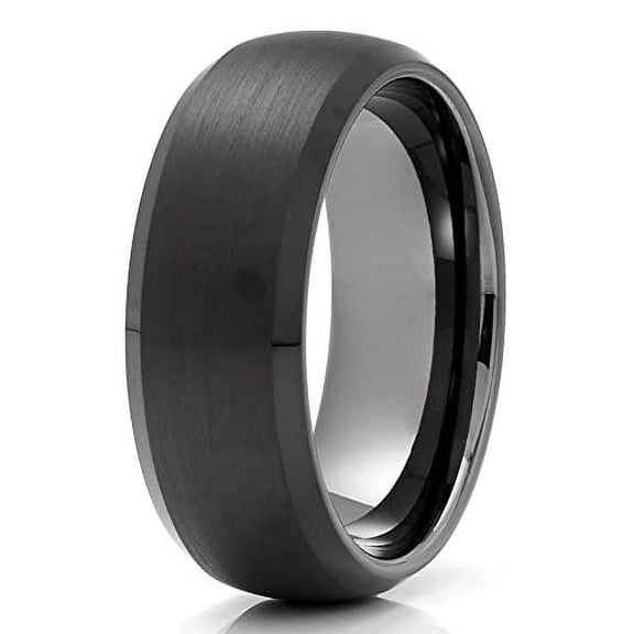 Gunmetal Tungsten Wedding Ring,8mm Wedding Ring,Black Tungsten Wedding Band,Anniversary Ring,Tungsten Wedding Band,Engagement Ring,Man & Women, 12