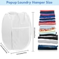 thumbnail image 2 of Miaocao Pop Up Laundry Hamper, 70L Collapsible Mesh Laundry Basket with Side Pocket, Foldable Dirty Clothes Hamper with Sturdy Reinforced Handles for Home Dorm Bedroom Travel Bathroom Storage, Black, 2 of 7