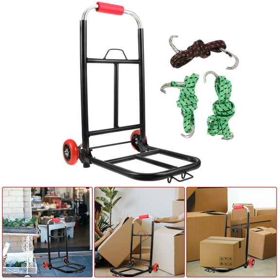 HEMOTON Lightweight Folding Luggage Cart and Shopping Trolley for Easy Transport and Storage