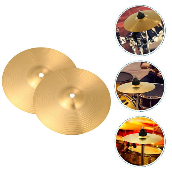 OUNONA 2Pcs Drum Cymbals Replacement Cymbal Sets for Drums Music Practice