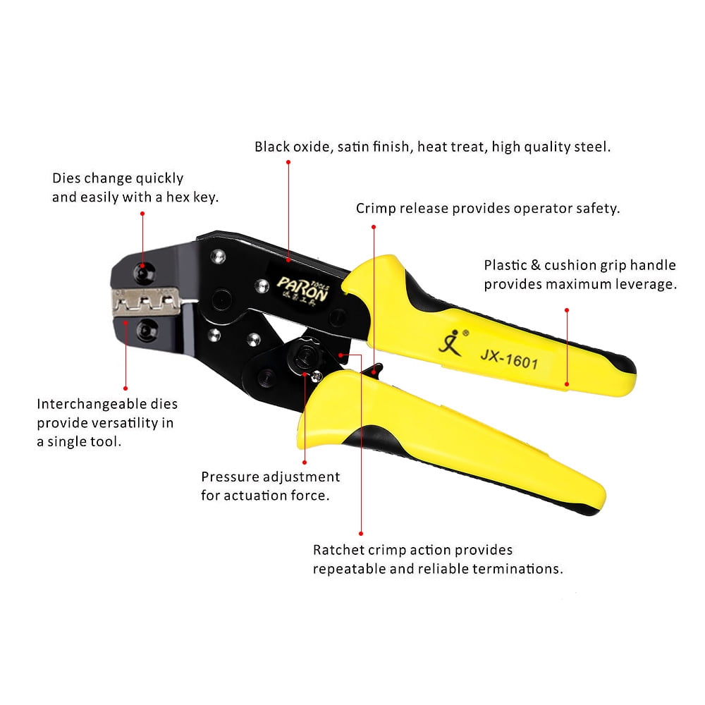 Ratchet Crimper Plier Crimping Tool Cable Wire Electrical Terminals w/Dies Kit 