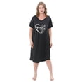 thumbnail image 4 of FEREMO Plus Size Nightgowns for Women Short Sleeve Printed Sleepwear Long Comfy Sleep Gown 2 Pack (1X), 4 of 7