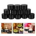 thumbnail image 6 of MERRYHAPY 12Pcs Metal Tin Candle Containers For Diy Enthusiasts Black Round Shape Travel Use, 6 of 8