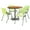 Lime Green, Medium Oak, variant on KFI Studios Mode Round 3.5' Dining Table Set, Lime Green, 4 Medium Oak KOOL Chairs