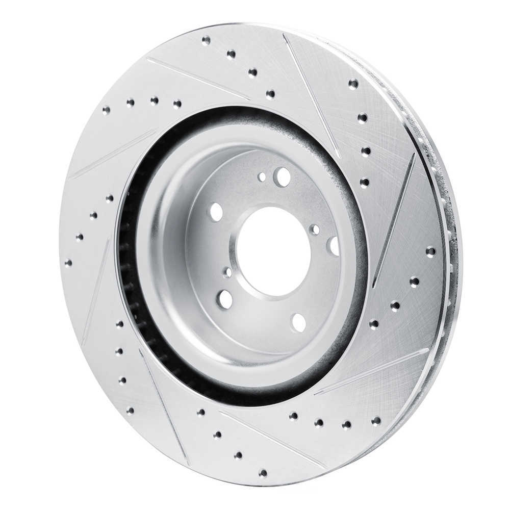 Dynamic Friction Company 631-58037L DFC Brake Rotor - Drilled And Slotted - Silver