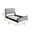 thumbnail image 3 of Pemberly Row Queen Bed with 3 Block Panel Headboard and Slim Legs in Gray, 3 of 6