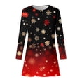 thumbnail image 4 of Robe Décontractée Automne et Hiver pour Femmes, Mode Imprimée de Noël, Col Rond, Manches Longues, Chemise d'Été, Robe Décontractée, Dos Nu, Combinaison avec Poches et Shorts, 4 of 4