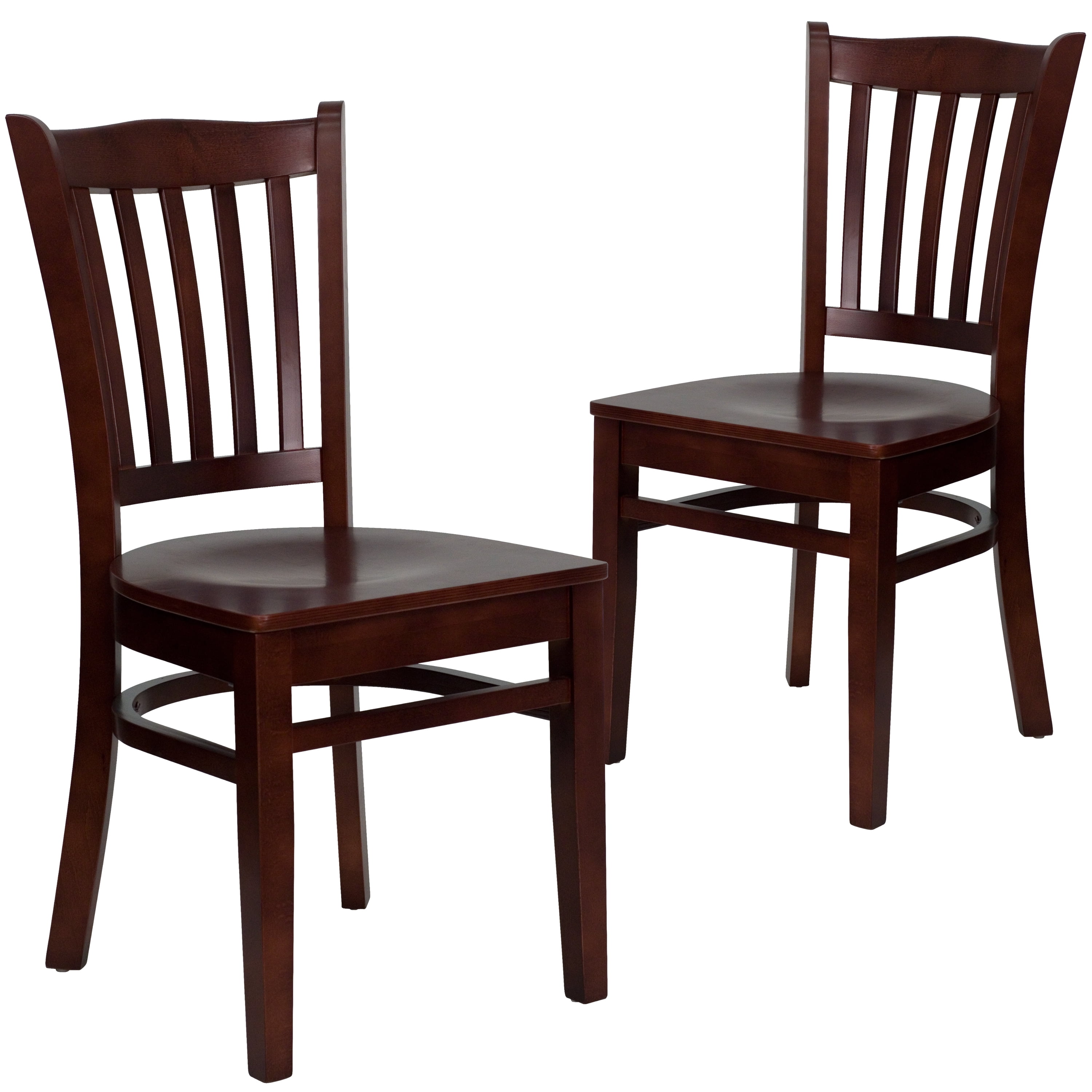Slat Back Chairs - Set of 2, Mahogany - Walmart.com - Walmart.com