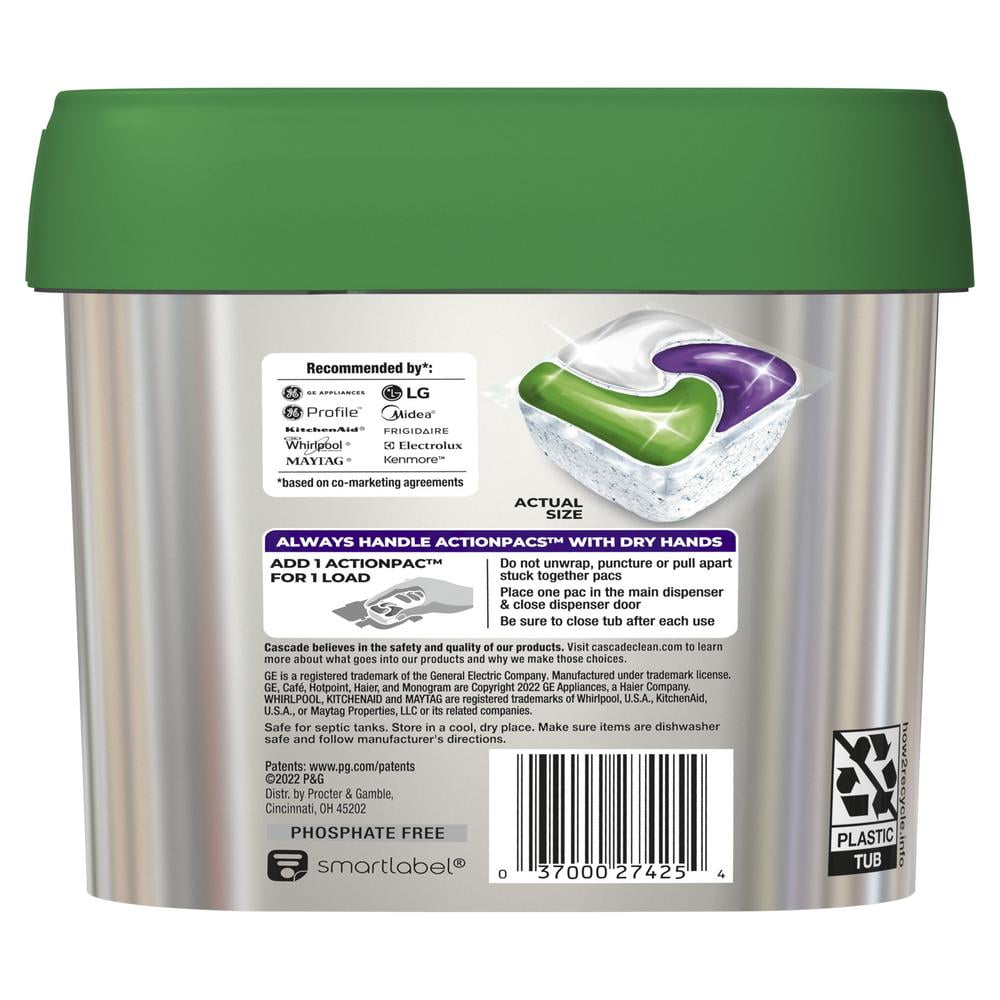 Cascade Platinum Fresh Scent Dishwasher Detergent ActionPacs + Oxi 48 ct