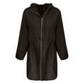 thumbnail image 5 of Long Raincoat for Women, Yigetop Women's Long Coat Outdoor Lightweight Windproof Jacket Womens Long Raincoat Black L, 5 of 5