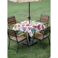 thumbnail image 5 of Square Outdoor Tablecloth with Umbrella Hole Colorful Love Heart Outside Table Cloth Waterproof Patio Table Cover Modern Art Teal Purple Red Zipper Tablecloths for Picnic Party Camping 60x60 Inch, 5 of 8