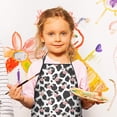 thumbnail image 2 of White Cow Black Spot Pattern Kids Aprons for Girls and Boys,Adjustable Neck Strap Toddler Aprons for Kids Cooking Baking, 2 of 6