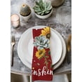 thumbnail image 2 of Red Sunshine Sunflower Cloth Napkins Set of 4 Reusable Dinner Napkins, Pastoral Bees Farmhouse Floral Cocktail Napkin Washable Table Napkins for Wedding/Holiday Party/Baby Shower 20"x20", 2 of 7