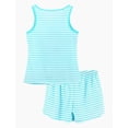 thumbnail image 6 of Beezizac Girls Tank Top Pajamas – Size 18 Summer Shorts PJS Set Big Kids Clothes for Tween/Teens Blue Stripe, 6 of 7
