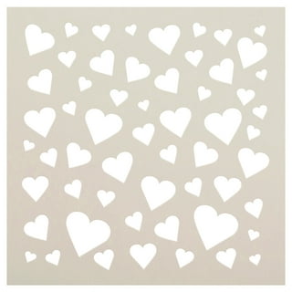 Fancy Heart Stencil, 3 x 3 inch (S) - Valentine Floral Heart Design  Stencils Template for Painting