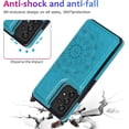 thumbnail image 5 of Case for Samsung Galaxy A53 5G, Luxury PU Leather Flip Case [Two Magnetic Clasp] [Card Slots] Stand Function Embossed Mandala Pattern Flower Durable Soft TPU Back Wallet Cover - Blue, 5 of 14