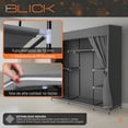 thumbnail image 4 of Closet Armable Ropero Armario Organizador 205x45x170cm Color Gris Oscuro Blick, 4 of 9