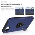 thumbnail image 3 of Stand Case for iPhone 16e, Dual-Layers Shockproof Protective Phone Cover with Magnetic Rotated Ring Holder Kickstand, Heavy Duty Rugged Case for iPhone 16e, Blue, 3 of 7