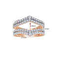 thumbnail image 3 of Round Shape White Cubic Zirconia Chevron Two Row Enhancer Guard 10k Rose Gold Ring Size - 8.5, 3 of 3
