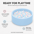 thumbnail image 5 of BEEPRINCESS Foam Ball Pit - Soft Play for Baby Infants and Toddlers Ages 1-3, Round Shape, No Balls Included, Blue, 5 of 10