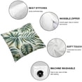 thumbnail image 4 of JRXY Tropical Leaves Green Palm Leaf Decorative 2-Piece Short Plush Pillowcase Set White, 4 of 6