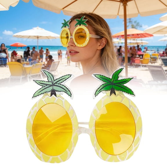 Cute Shaped Fruit Summer Sunglasses, Fun Style Beach Glasses for Graduation Parties, Holiday Celebrations & Photo Booth Props, Pineapple Style, By VINOIC