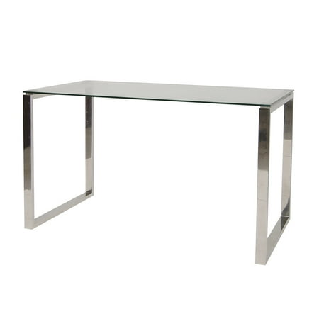 Xony 51 Chrome Glass Desk Walmart Com Walmart Com
