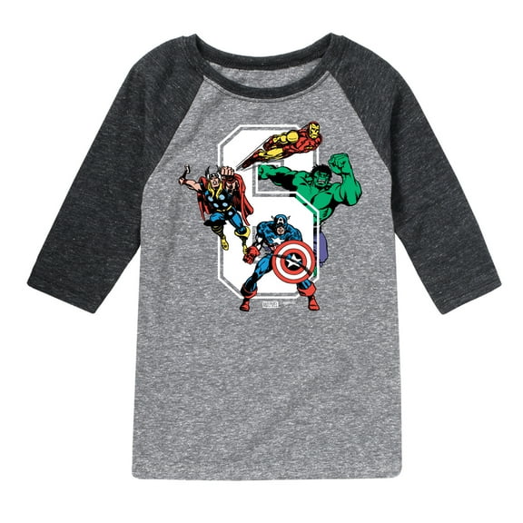 Marvel The Avengers - Birthday 6 - Toddler And Youth Raglan