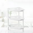 3 Layer Plastic Small Storage Shelves Plastic Basket Corner Shelf