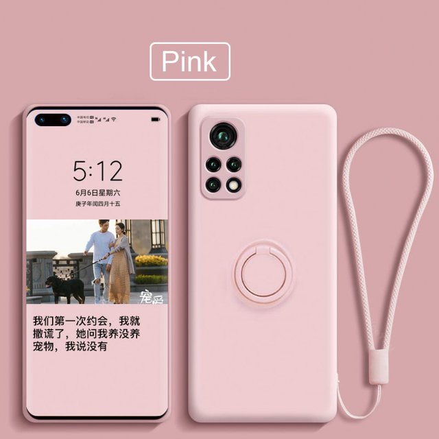 Funda para Xiaomi Mi 10T 11T 12T Pro, Funda cuadrada con soporte de anillo de silicona líquida, Funda suave para Xiaomi Mi 10T 11T 12T mi 12t Pro 11 Lite Tan Jianjun unisex
