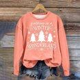 thumbnail image 2 of asdoklhq Christmas Clearance Clothing Under $5.00,Women's Christmas Printed Round Neck Long Sleeved Top Loose Fitting Sweater, 2 of 4